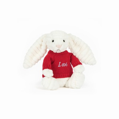 Jellycat Bashful Luxe Konijn Nimbus with Red Jumper | AC0156873